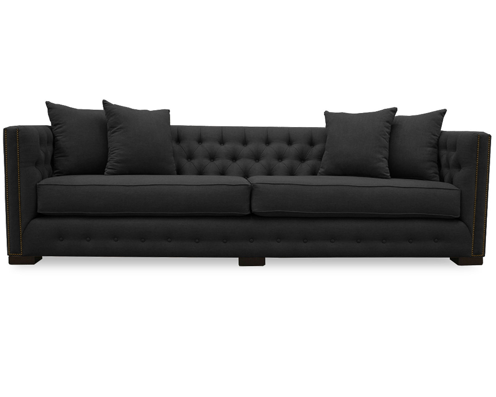 Mirel Tufted Sofa 108" (Choice of Colors) - Mirel Tufted Sofa 108" in Charcoal