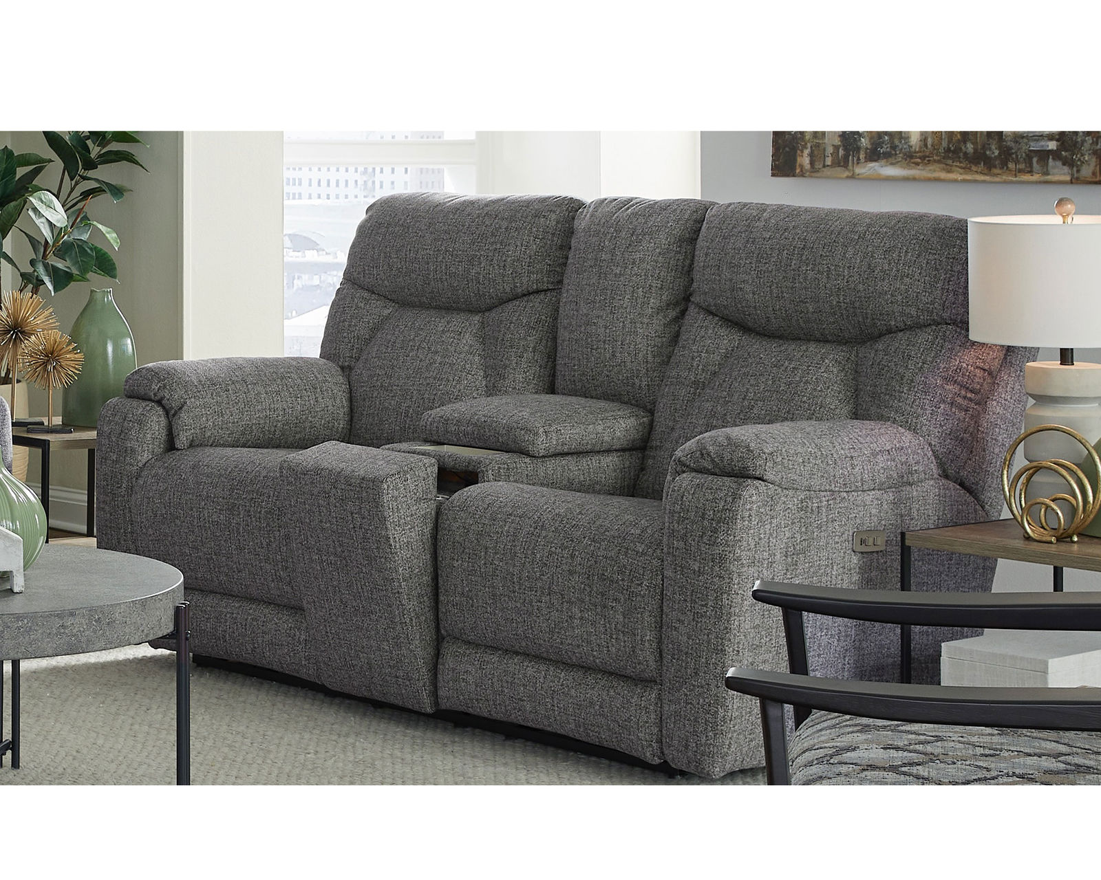 Conrad 88" Double Reclining Sofa (+100 fabrics and leathers)  - Conrad Double Reclining Console Loveseat
