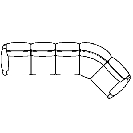 Layout D: Five Piece Sectional 161" x 70" (2 recliner)