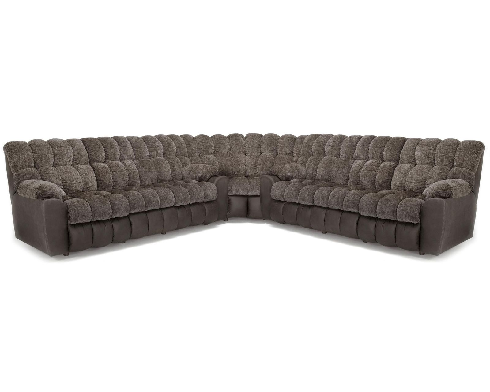 Westwood 341 Three-Piece Reclining Sectional (Big Comfort. Built-In Convenience. Made for the Whole Family) 4 recliners - Layout B: Three Piece Sectional 150" x 150"