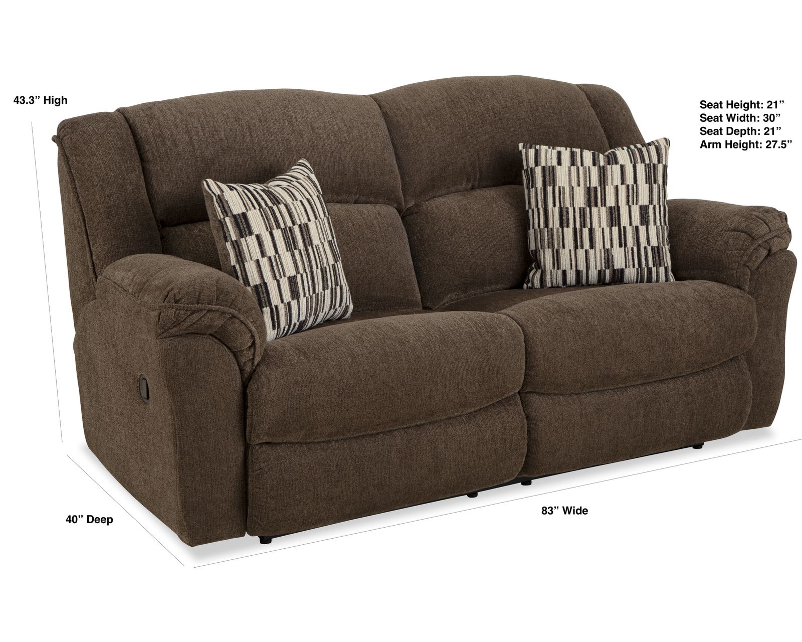 Heritage 83" Double Reclining Sofa (In stock) - Heritage 83" Double Reclining Sofa