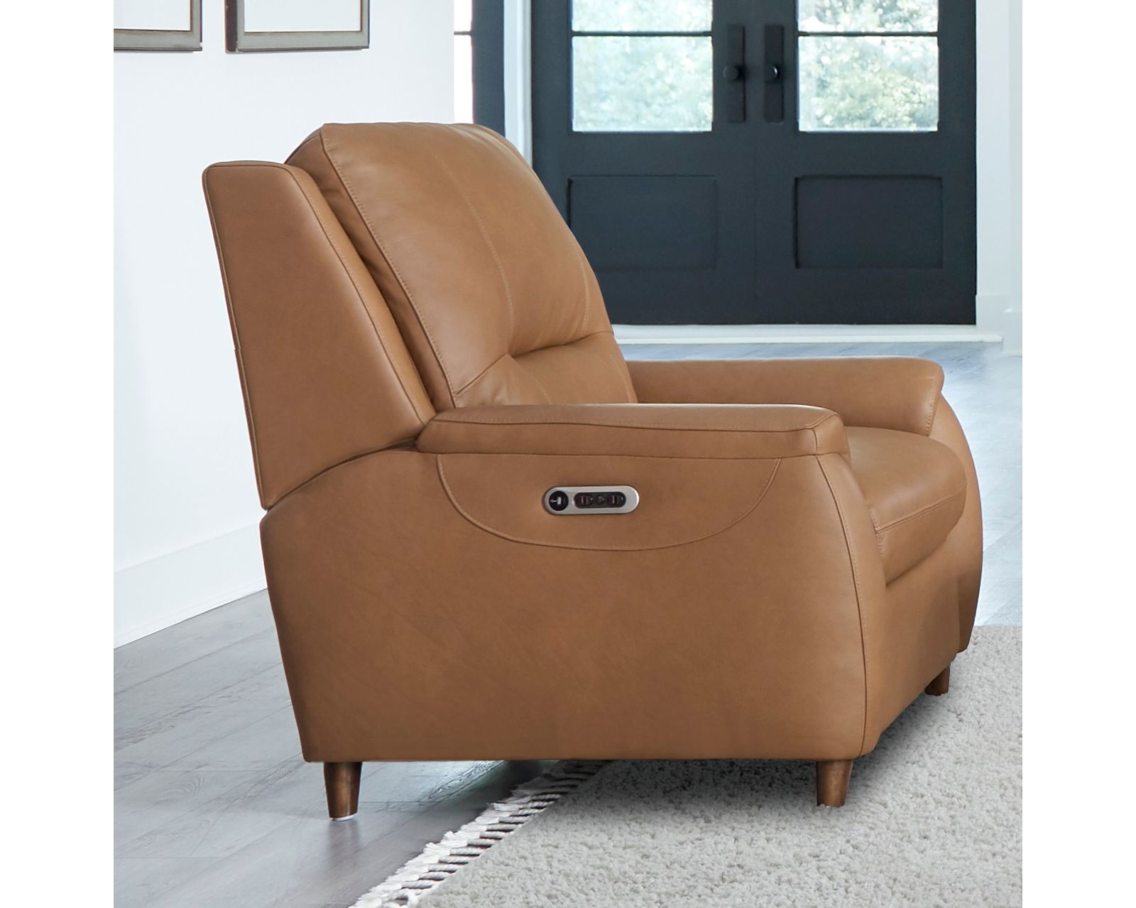Austin 86" Power Headrest Power Reclining Leather Sofa (In stock) - Austin Power Headrest Power Recliner