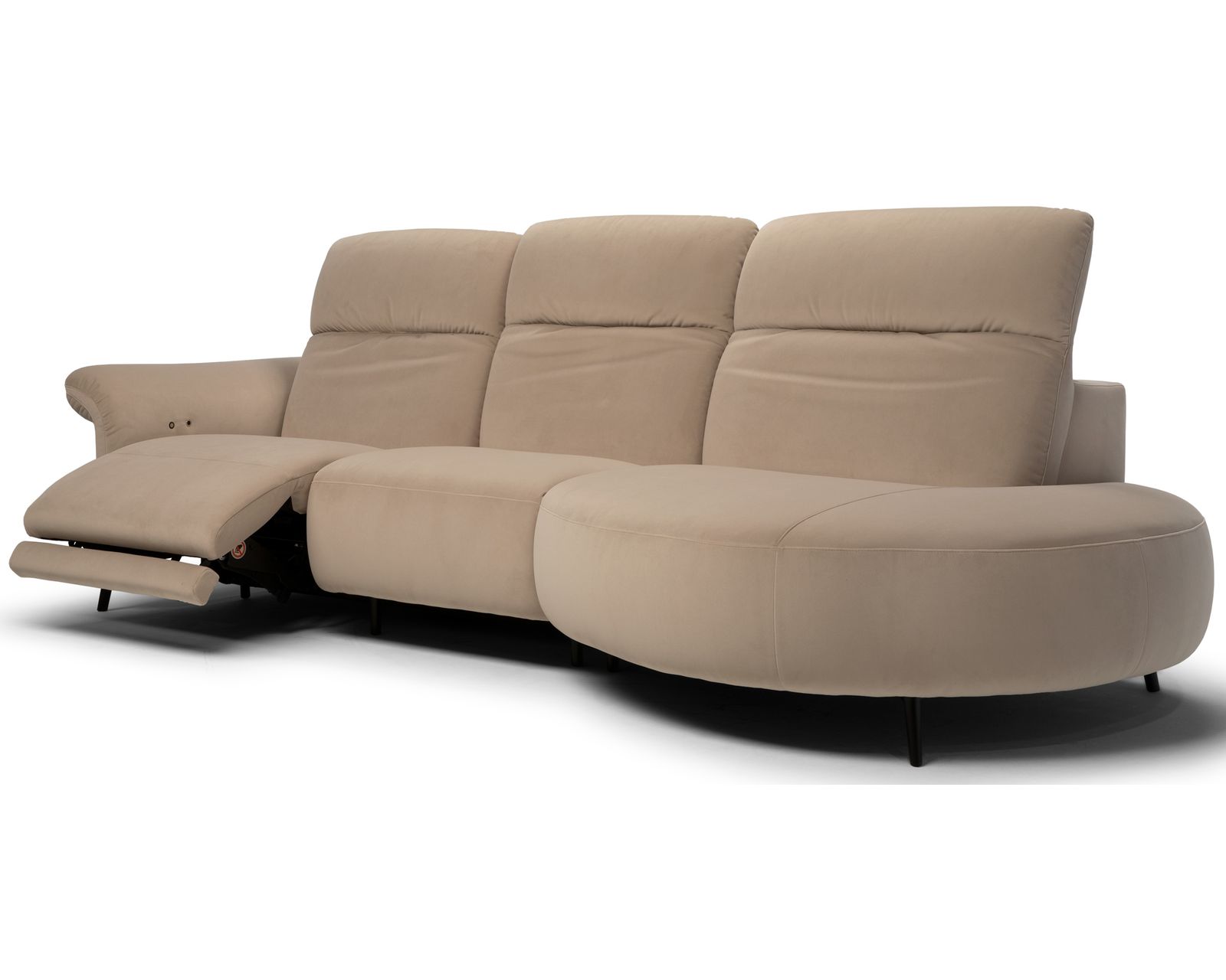 Venezia C300 Power Reclining Sectional (+40 fabrics) - Layout E: Three Piece Sectional 62" x 113" (1 recliner)