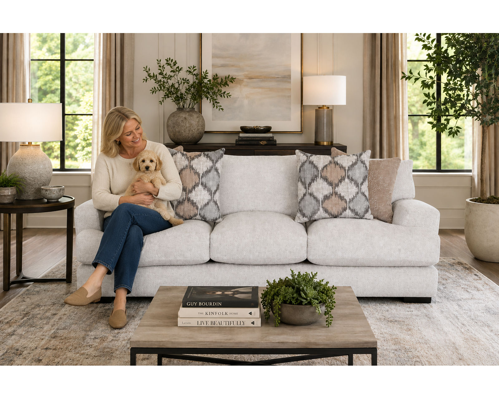 Katina 100" Extra-Wide Sofa Affordable Luxury. Generously Sized for the Way You Live - Designer Style Without the Designer Price.