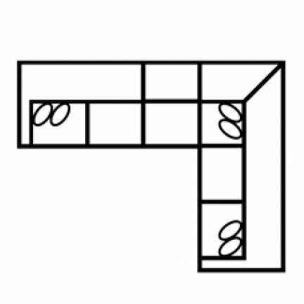 Layout I: Three Piece Sectional 122" x 96"