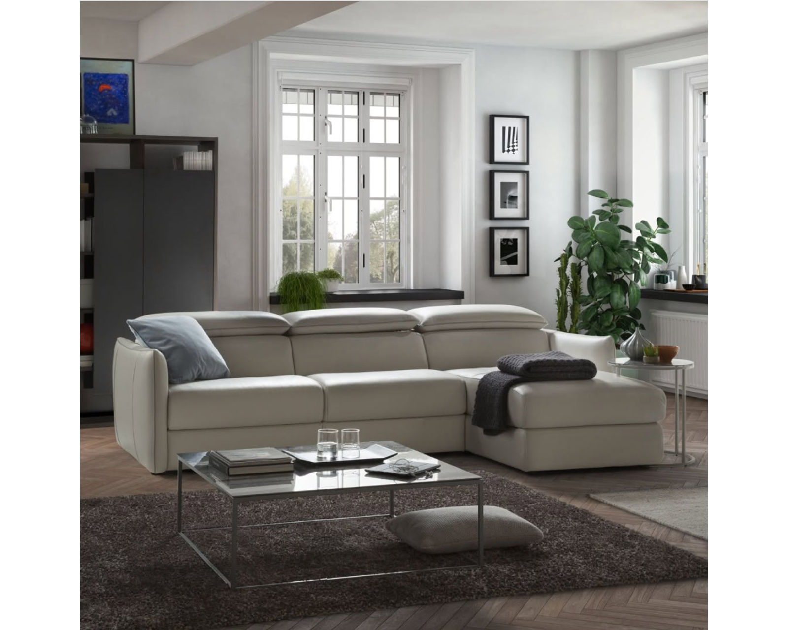 Meraviglia 108" Storage Chaise Sofa (+50 leathers) - Layout A: Meraviglia 108" Storage Chaise Sofa 108" x 67"
