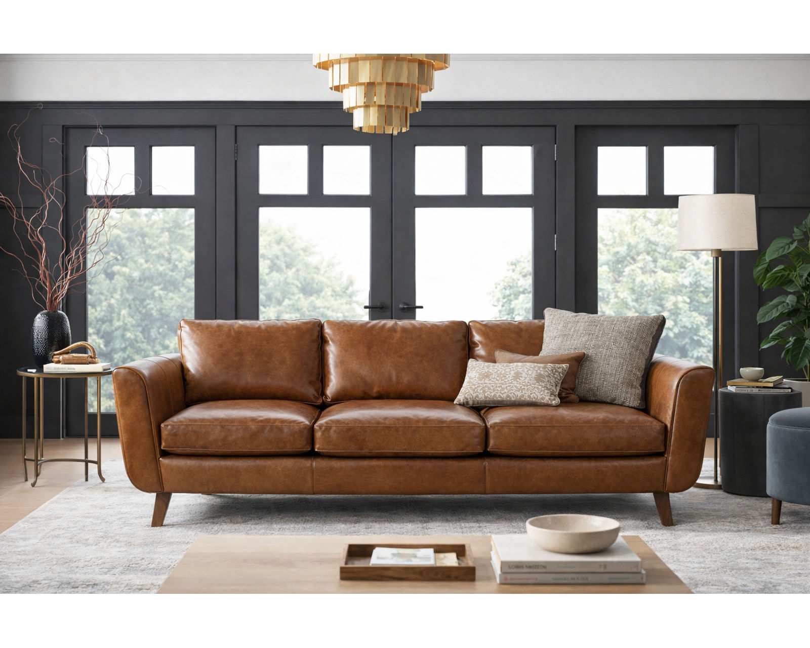 Bradington Young Alora 745 Sofa (12 leathers) 8-Way Hand Tie - Alora Stationary Sofa 8-Way Hand Tie