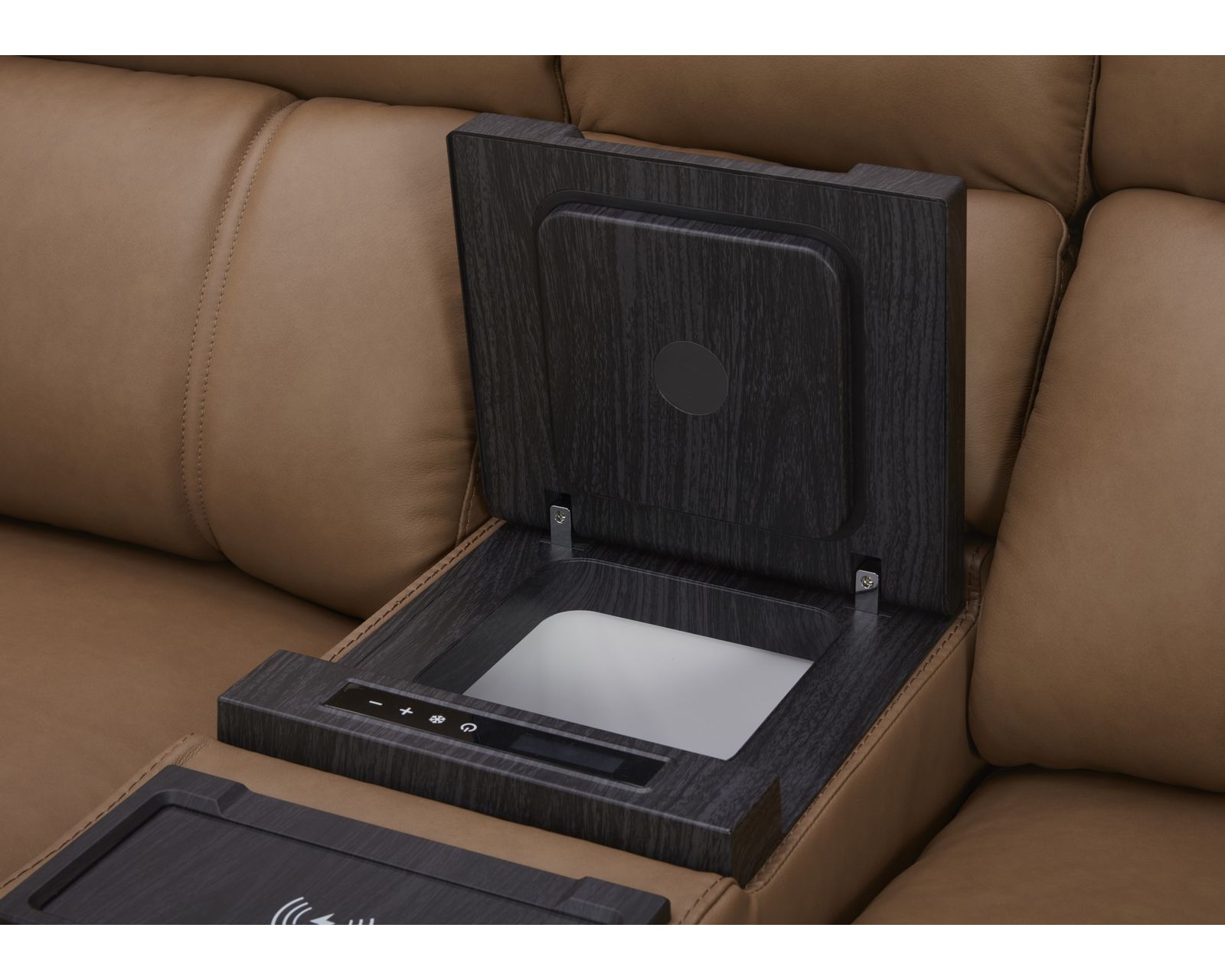Hudson 463 - Triple Power Zero Gravity Reclining Sofa with Powered Drop Down Table (91") +2 leathers - IN STOCK - Refrigerator Cooling Unit built into the Center Console