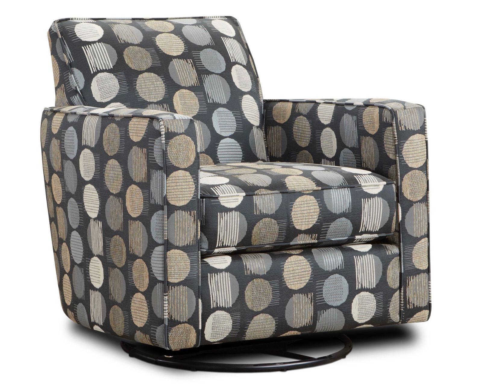 Handwoven Linen Three Piece Sectional (includes pillows) 122" x 122" - Magnitude Steel Swivel Glider Chair