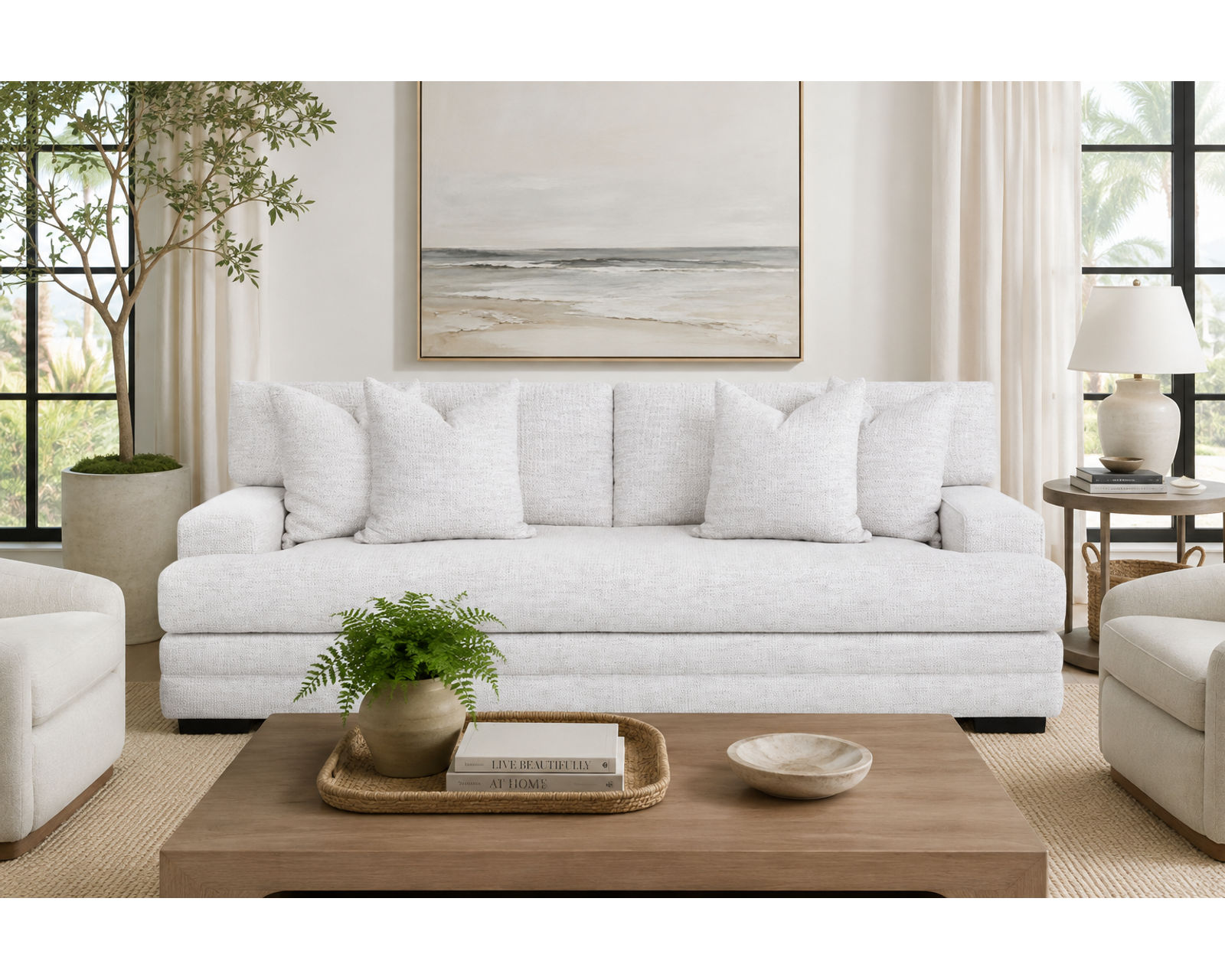 Serene 99" Sofa (Cloud-Like Comfort. Elevated Style. High Performance Fabric) - Shown in Allura High Performance Fabric