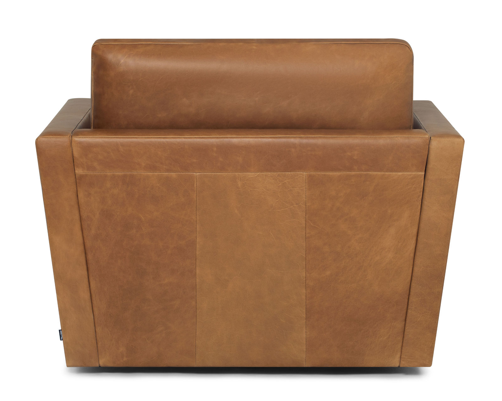 Shea 77646 Stationary Chair and a Half  - A 2" wood rail leg in a cognac finish positions this style low to the ground