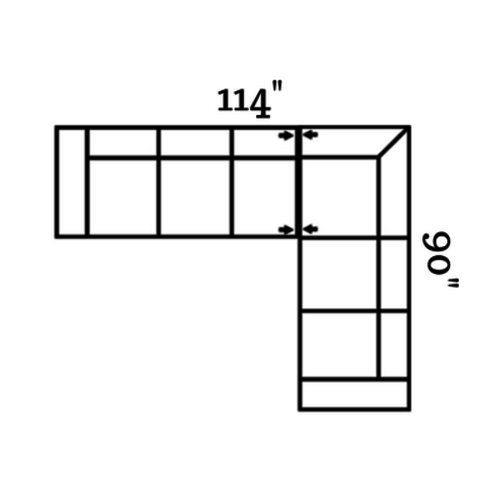 Layout B: Two Piece Sectional 114" x 90"