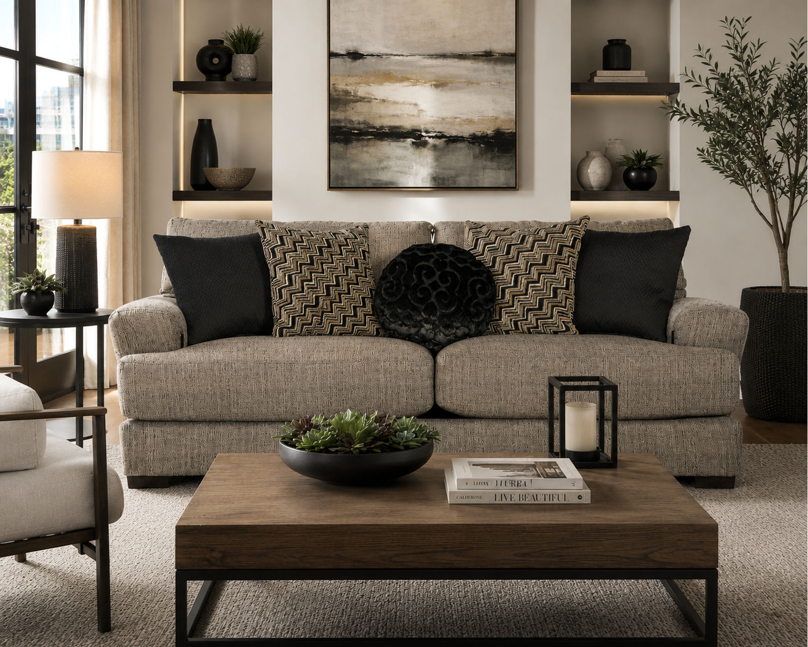 Ava 90" Sofa  (Includes Pillows) - 2 colors - USB charging