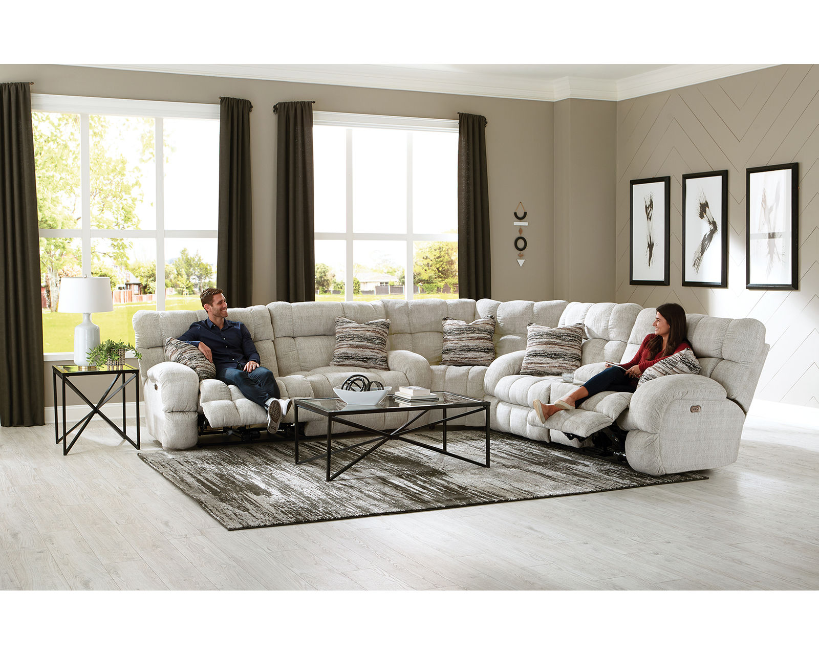 Ashland 3-Piece Wide Seat Lay Flat Reclining Sectional (two colors) - Your New Favorite Place to Relax.