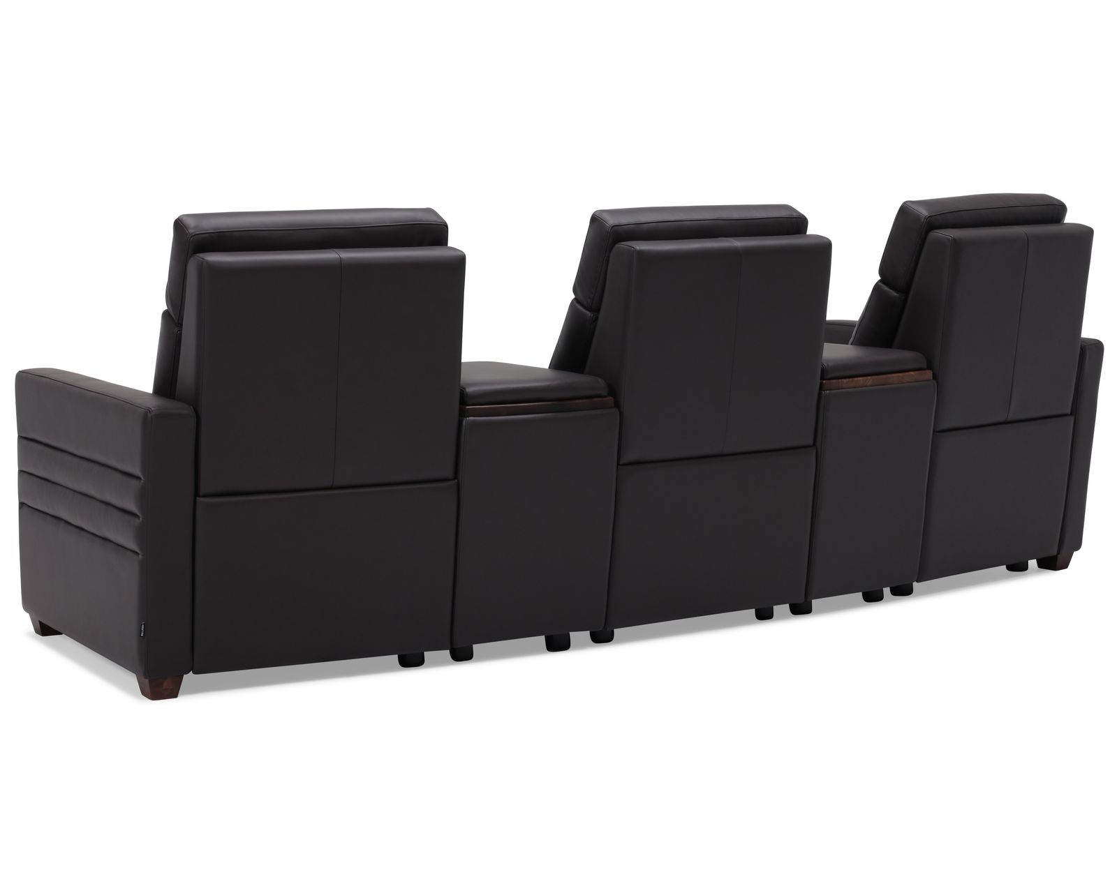 Reece 40109 Triple Power Reclining Sectional (+100 leathers) - Layout F: Five Piece Home Theater Sectional 116" wide