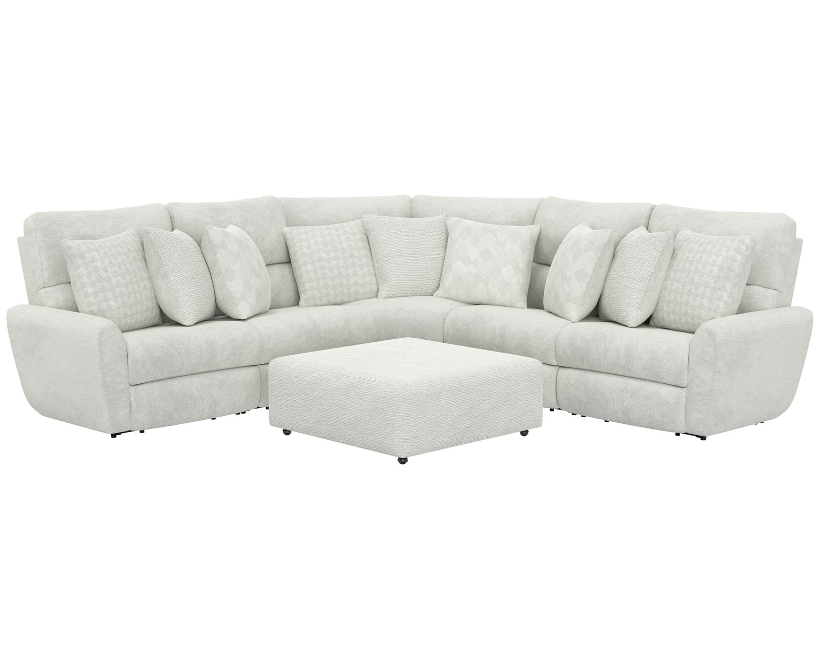 Majesty 336 Deep Seat Power Reclining Sectional - Heavy Weight - 400 lb. per recliner  (+2 colors) - Majesty 336 Power Reclining Sectional in Fabric Color White