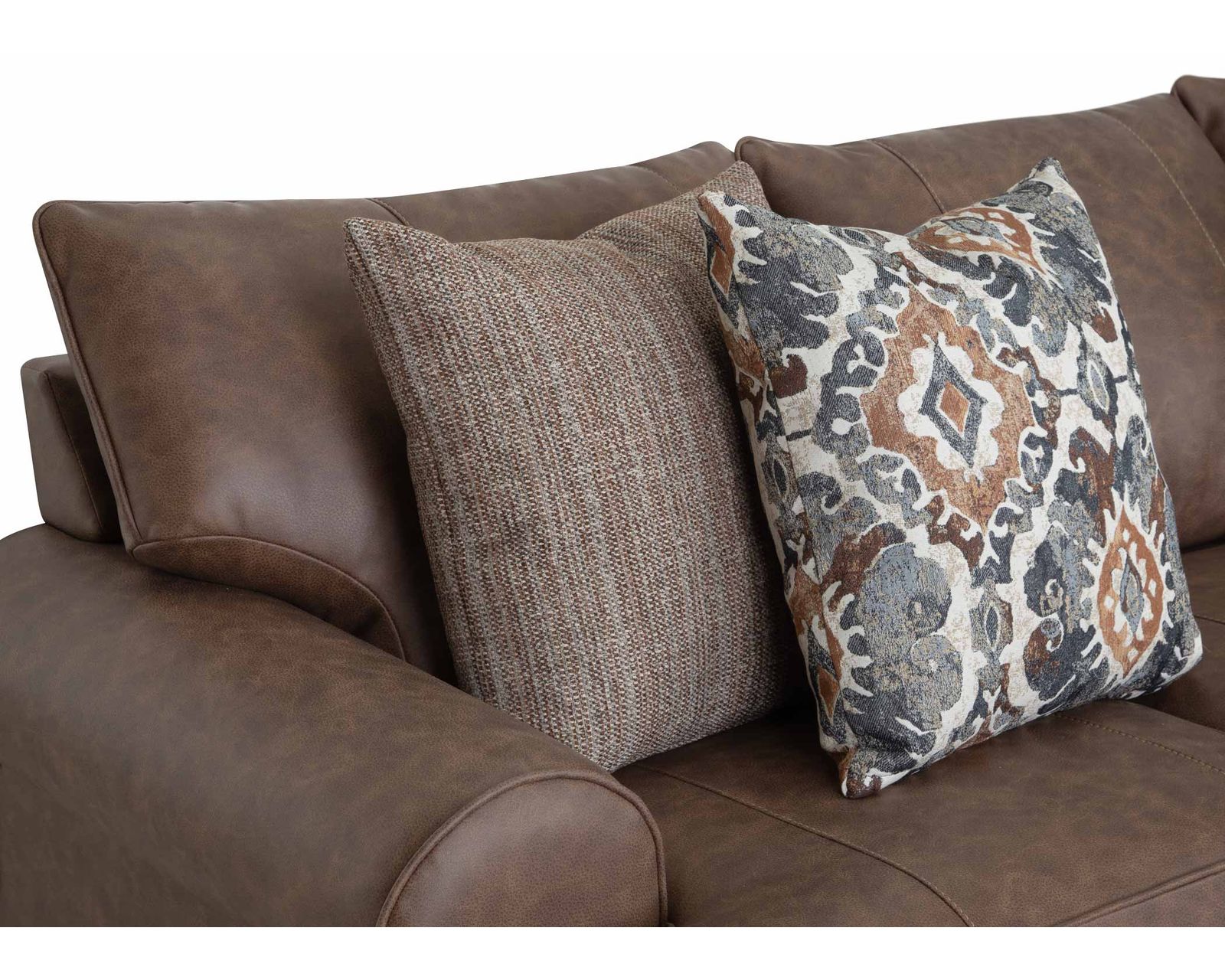 Langston 97" Sofa (Rich Leather-Like Style. Relaxed Comfort) - Love the Designer Look. Love the Franklin Price.