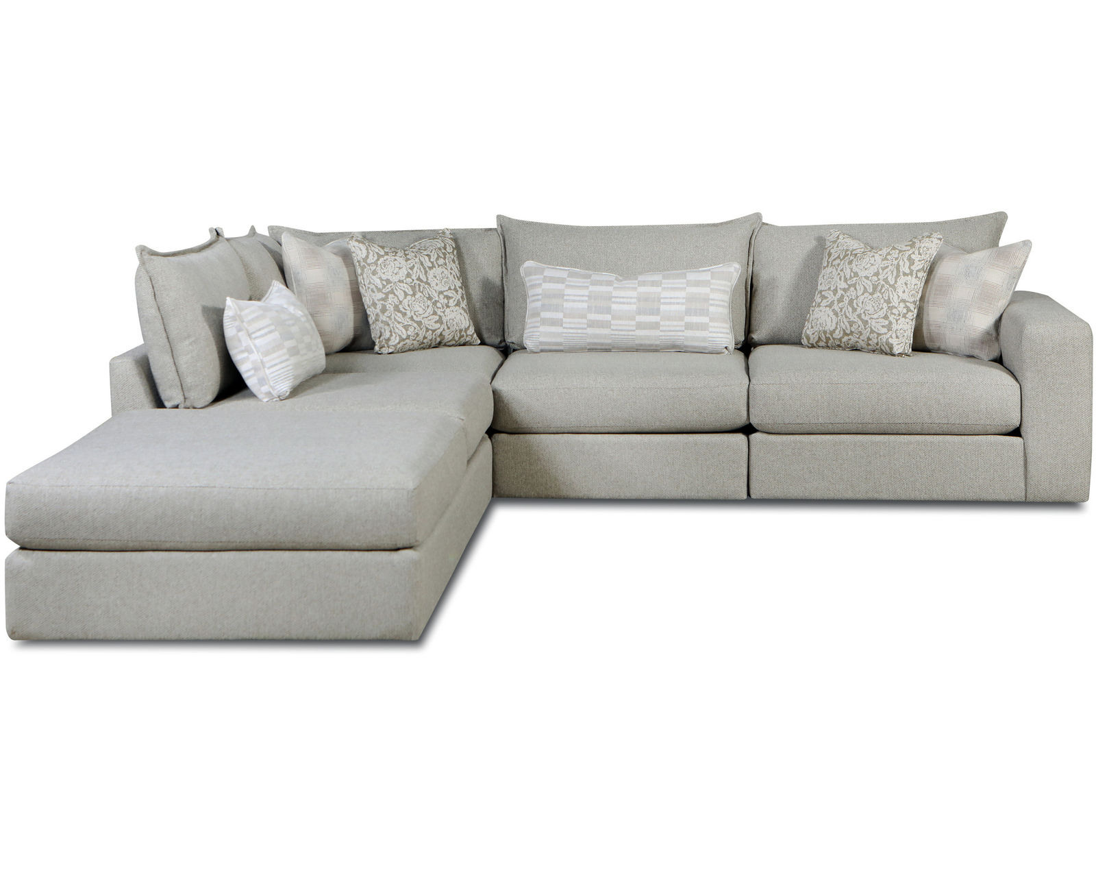 Missionary Raffia Five Piece Sectional 7004 (includes pillows) performance fabric - 101" x 130"