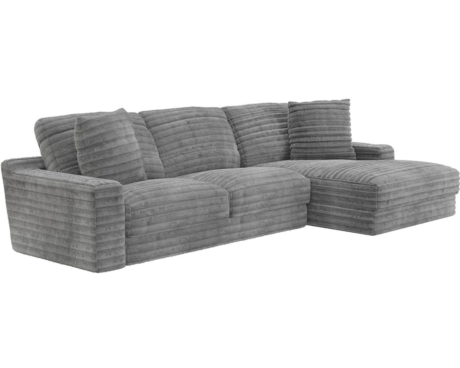 Comfrey 123" Sofa Chaise Sectional (3 colors) includes pillows