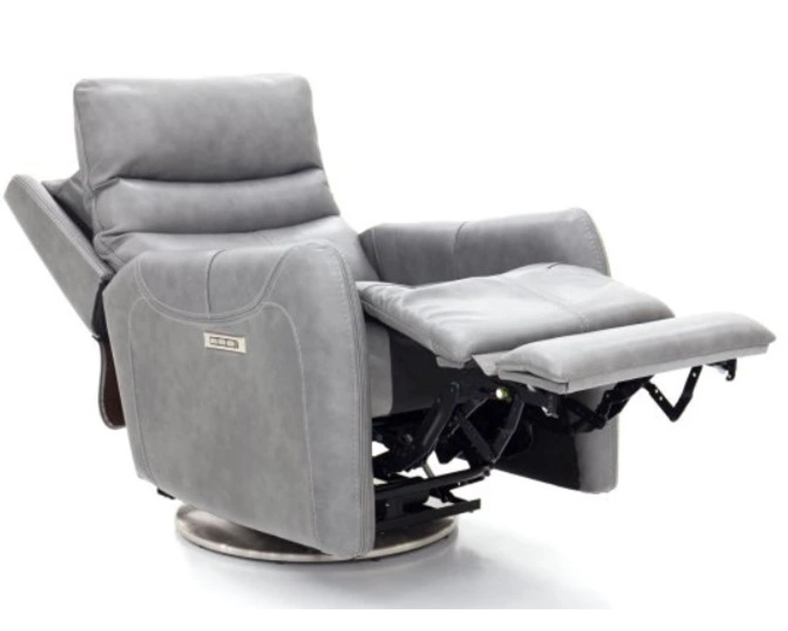 San Marco Swivel Recliner w/Power Recline, Power Head Rest & Power Lumbar (Lay Flat) - Dove (In stock)