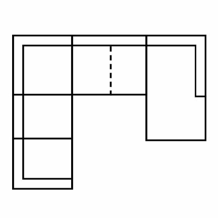 Layout E: Five Piece Sectional 101" x 138" x 63"