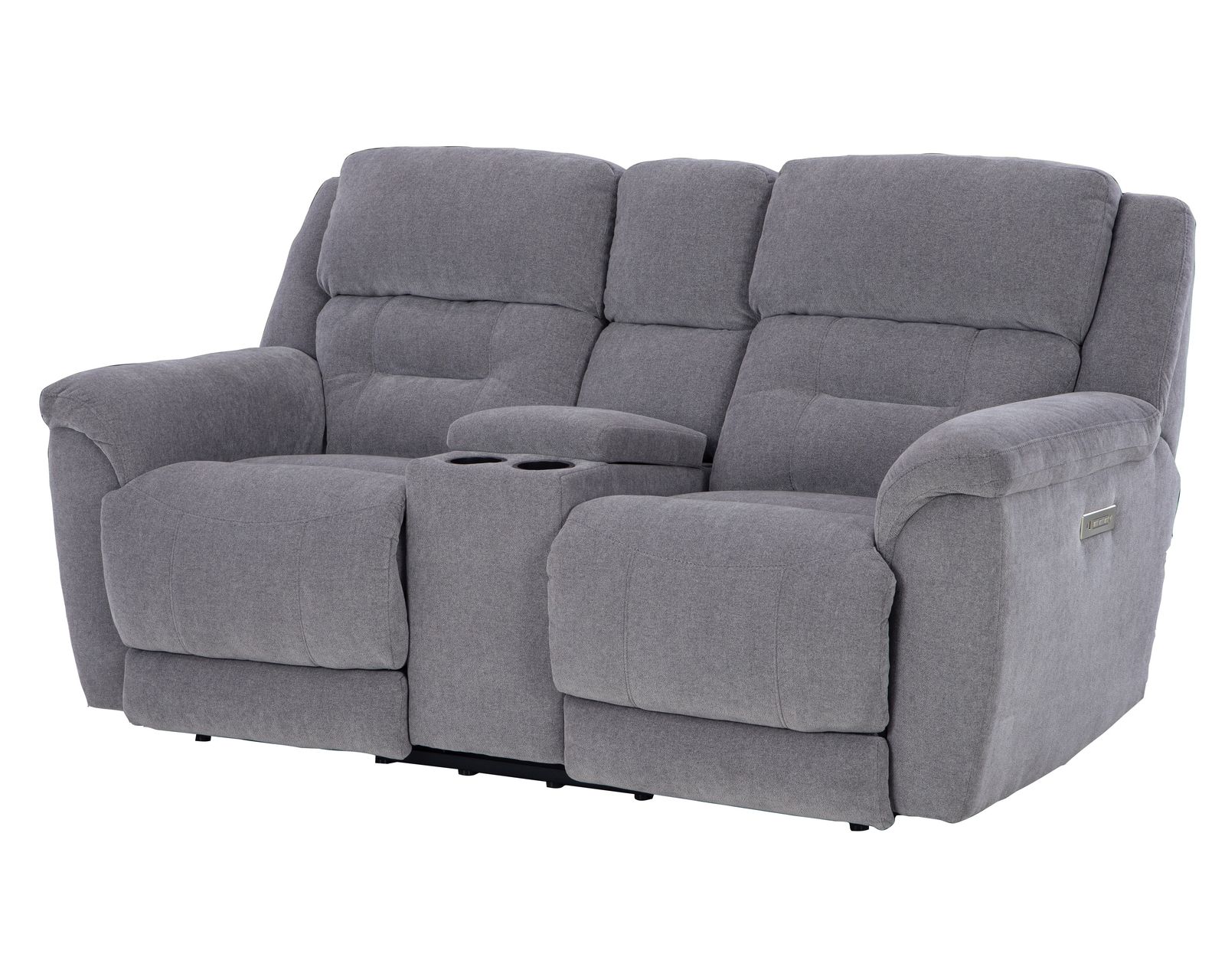 Knockout 79" Zero Gravity Triple Power Reclining Console Loveseat Grey (In stock) - Knockout 79" Zero Gravity Triple Power Reclining Console Loveseat