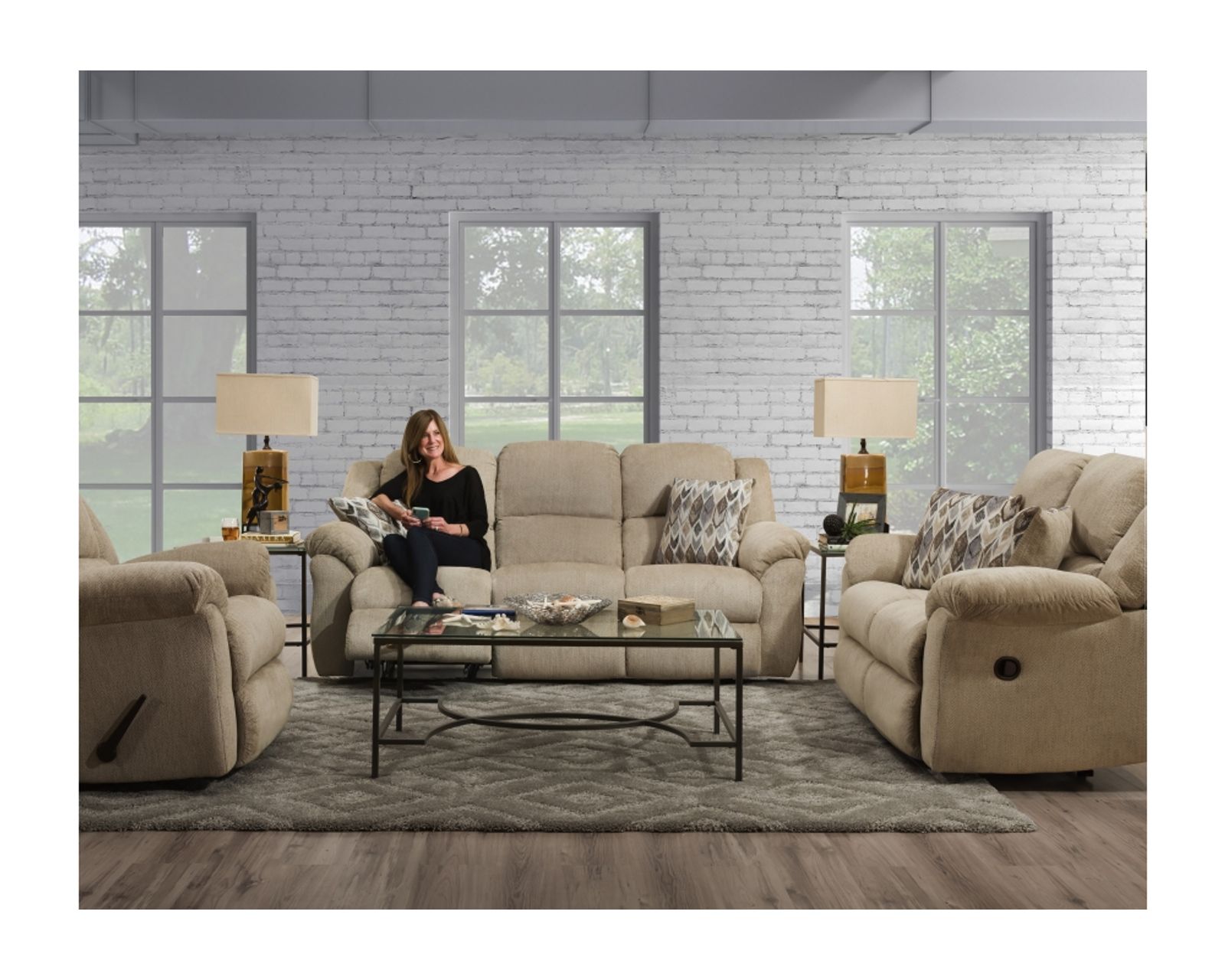 Maple 91" Reclining Sofa Fawn (In stock) - Maple 91" Reclining Sofa