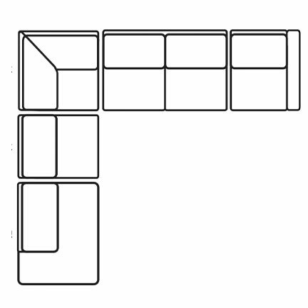 Layout I: Five Piece Sectional 120" x 134"