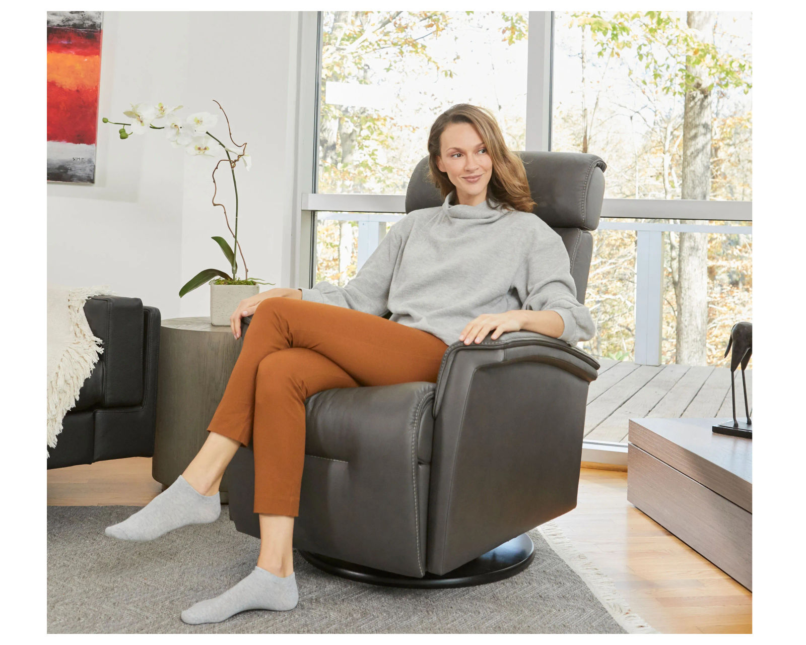 Rome 78" Leather Power Reclining Wall Saver Sofa (+38 leathers) - Rome Power Headrest - Lumbar - Recline Swivel Glider Recliner 