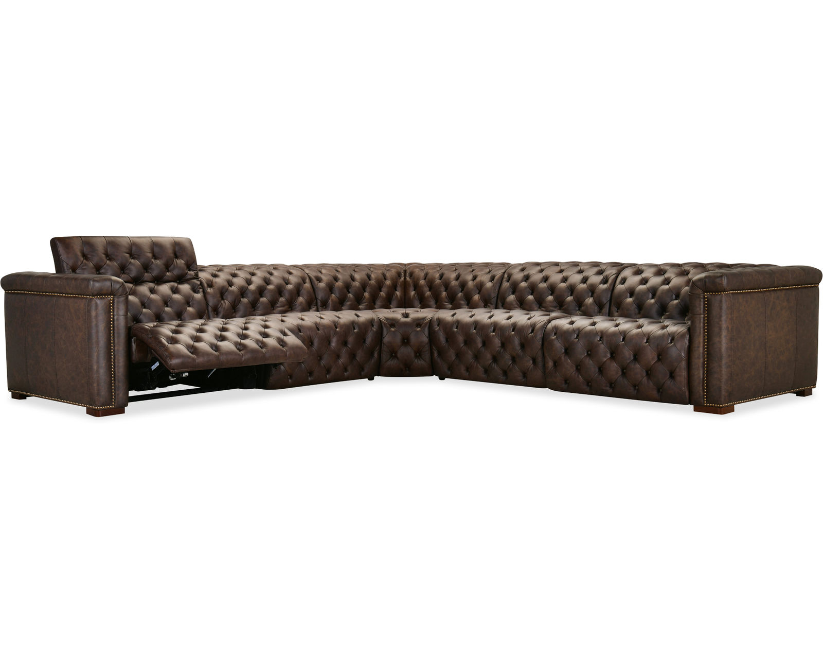 Savion Deux 5 Seat Sectional with Three Power Recliners and Six Power Headrests 089 (In stock)