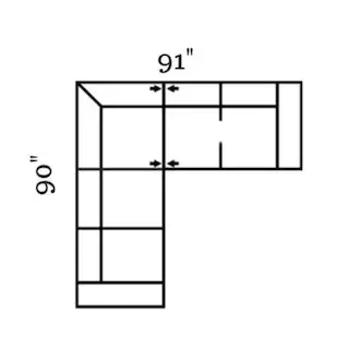 Layout G: Two Piece Sectional 90" x 91"