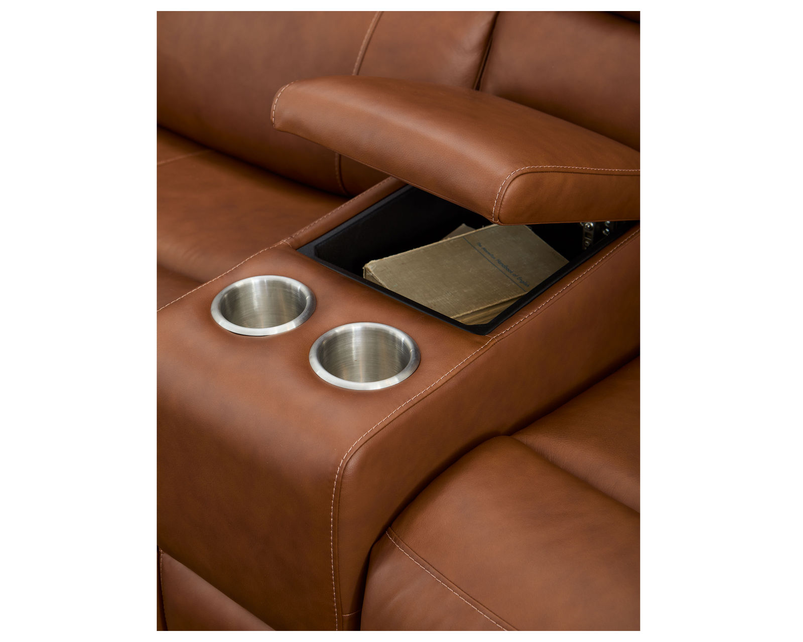 Henry Zero Gravity Reclining Sectional w/ Power Recline - Power Headrest and Power Lumbar (+3 colors) In stock - Henry Entertainment Console with Storage and Cupholders