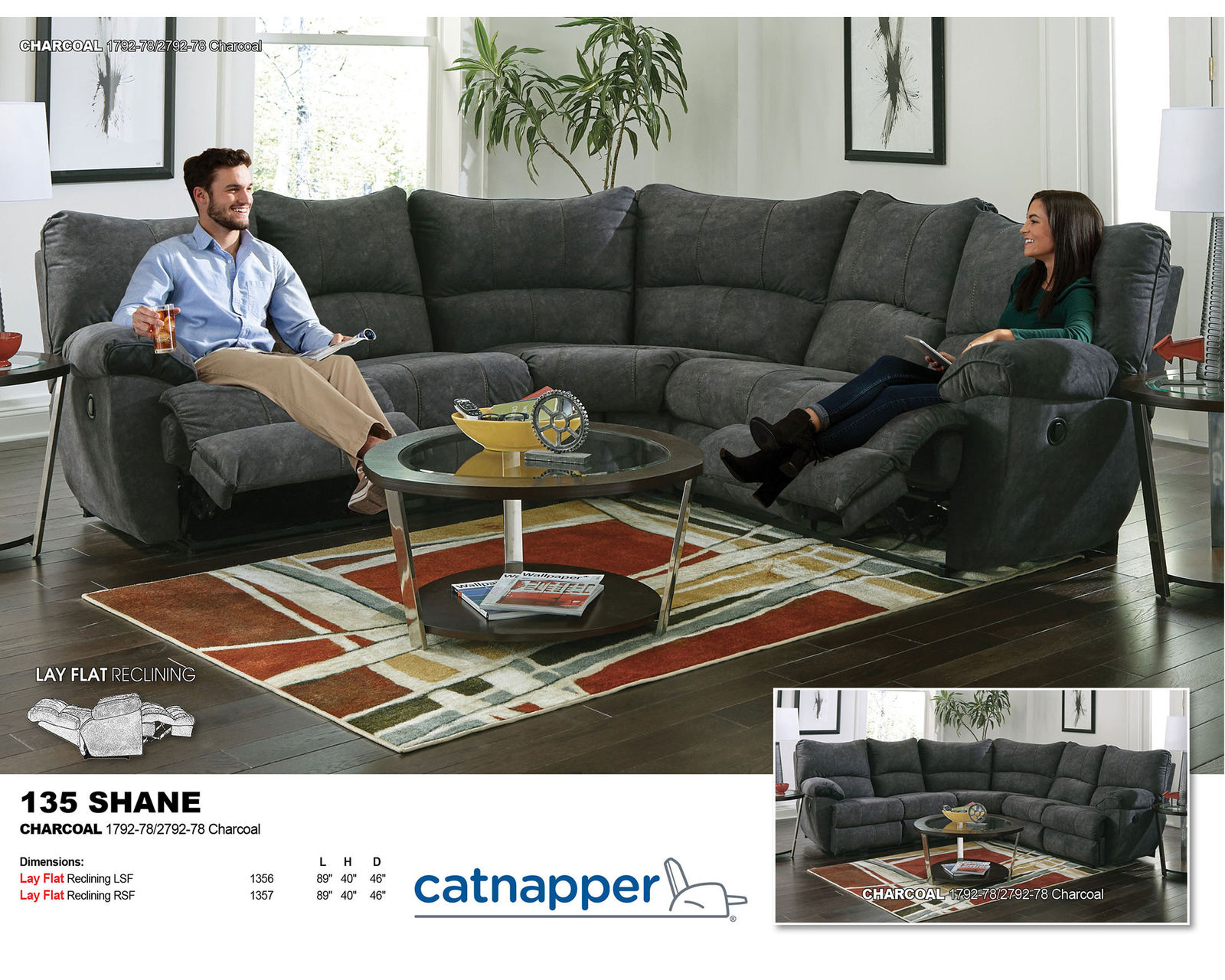 Shane 2 Piece Reclining Sectional