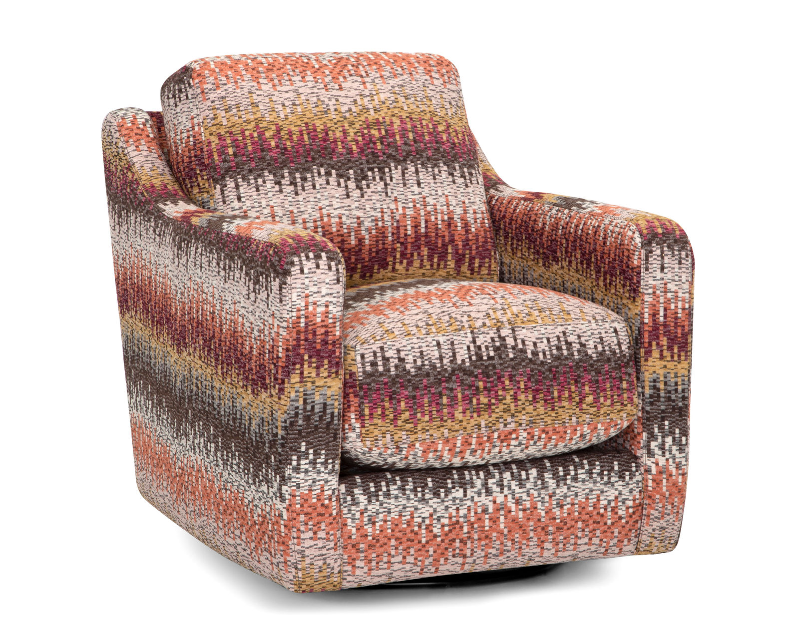 Gia 909 Leather Stationary Sofa (87") Includes Pillows - Gia Fabric Swivel Chair