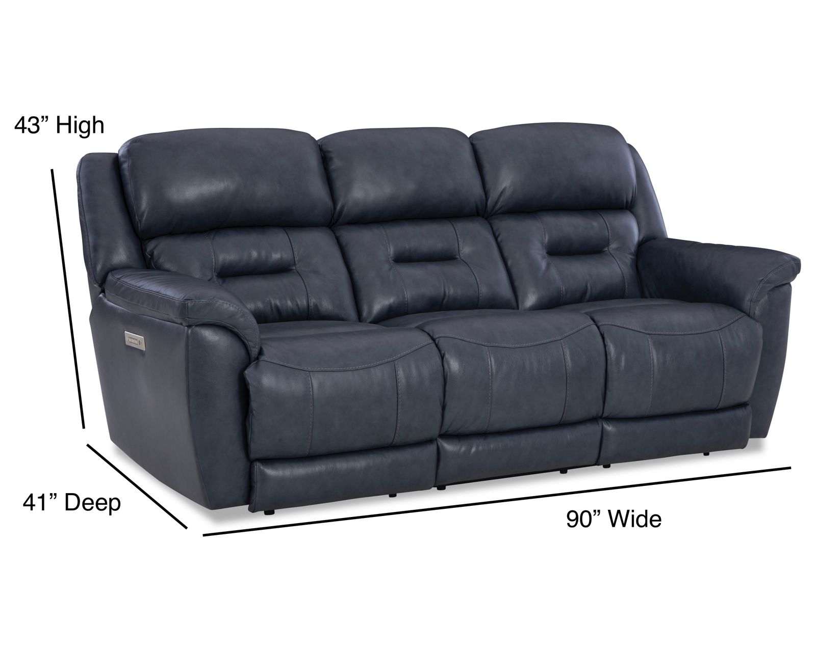 Contender 90" Zero Gravity Leather Triple Power Recliner Sofa Navy (In stock) - Contender 90" Zero Gravity Power Reclining Sofa