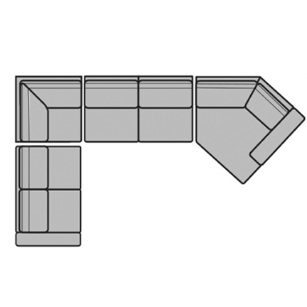 Layout L: Four Piece Sectional. 89" x 141" x 61