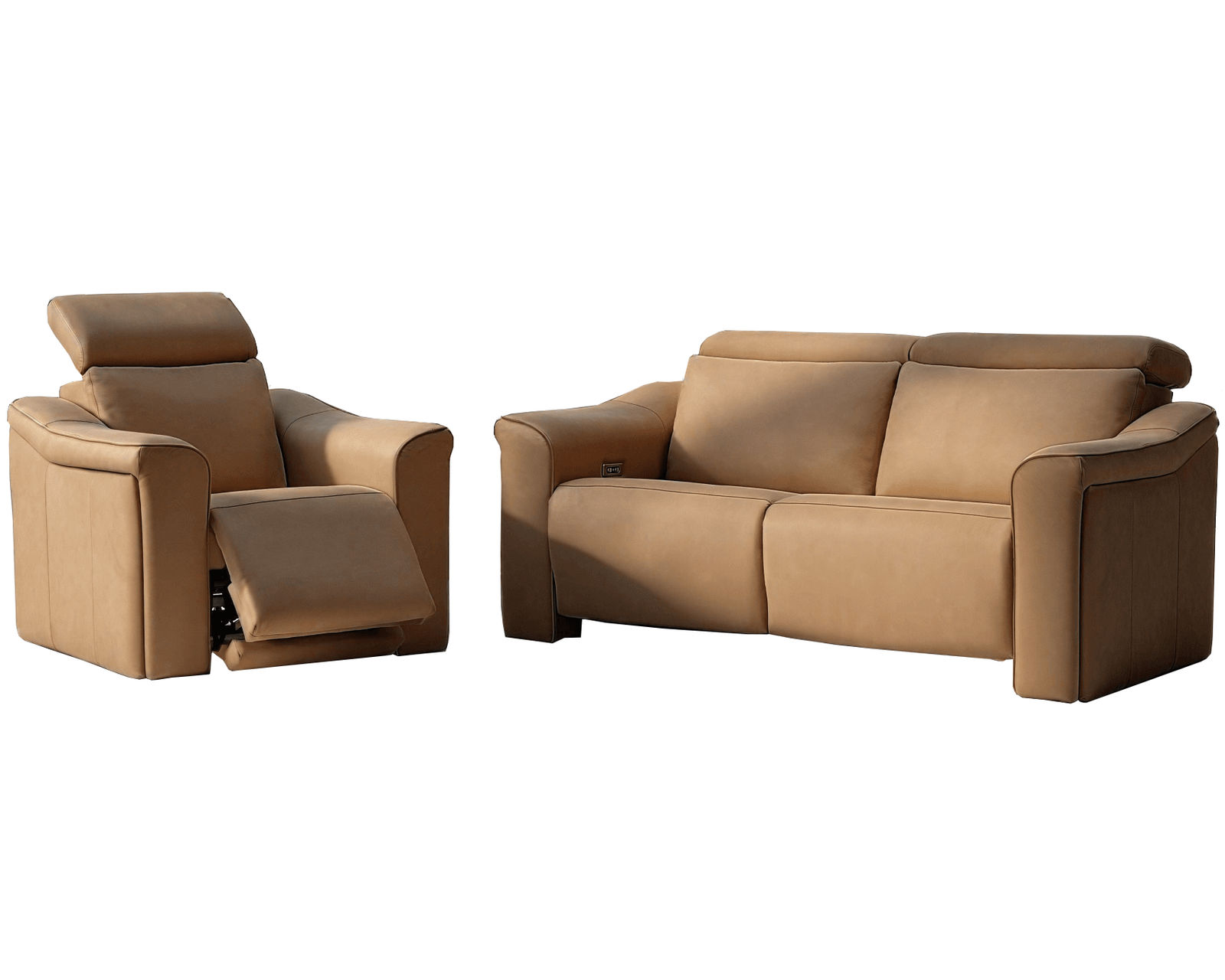Bennett Dual Power Reclining Sofa — Available in Standard & Wide Cushions, 140+ Leather Options, and 84", 88", or 116" Widths - Bennett 84" Power Headrest Power Reclining Sofa (Wide Seat, 2 Cushions)