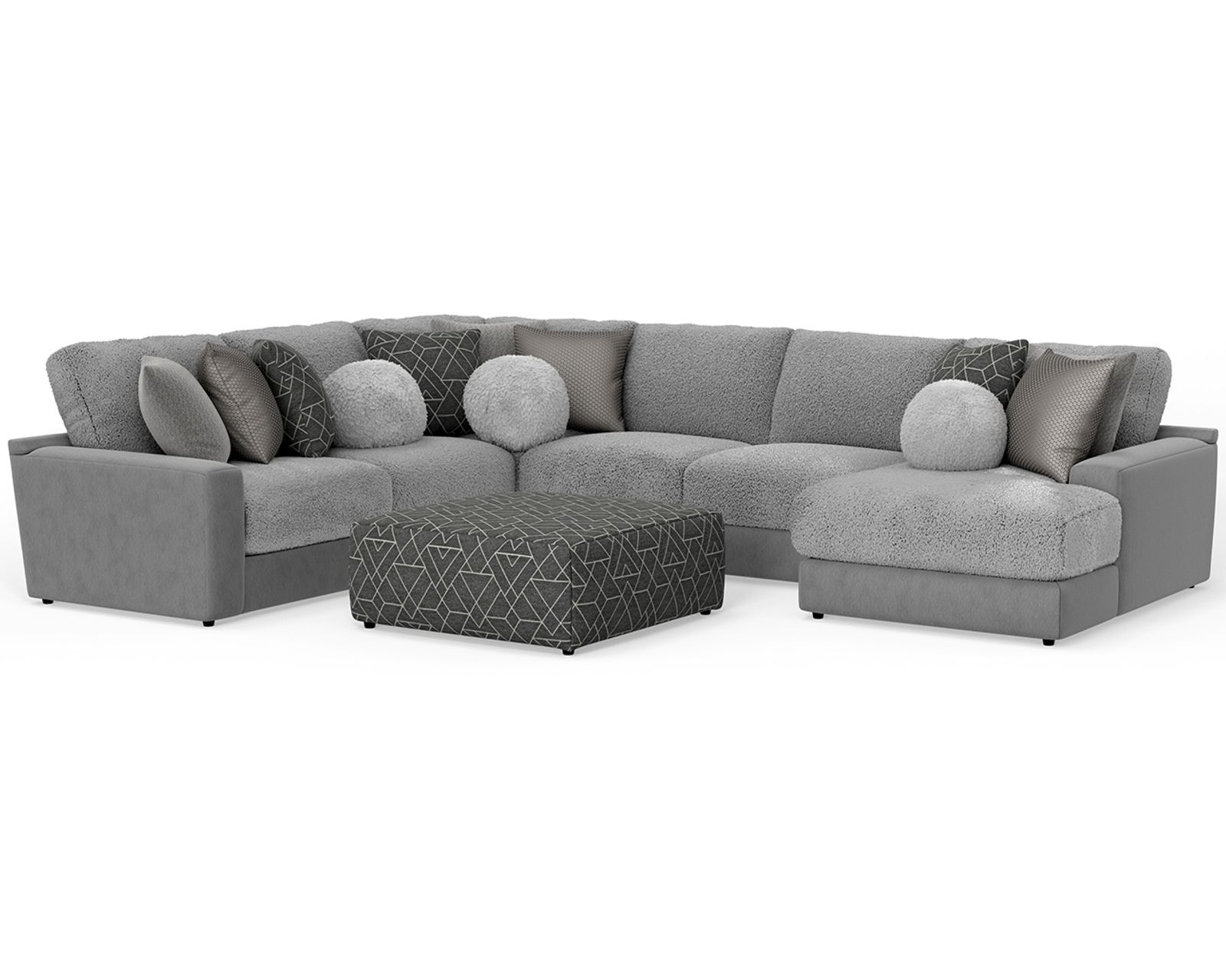 Canyon Modular Sectional (2 colors) includes pillows - Shown in Fabric Smoke