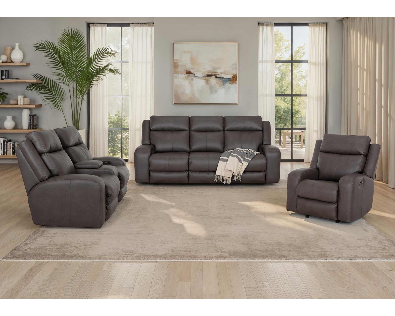 Winston 92" Reclining Sofa with Drop-Down Table & Cupholders (Sophisticated Style. Serious Comfort. Neori Air Massage Option) - Where Strength Meets Comfort.