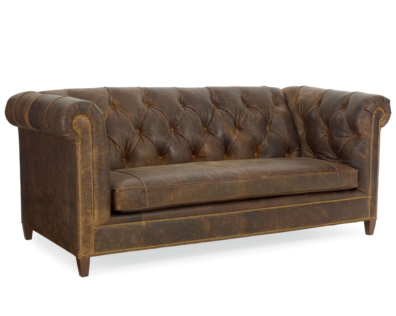 Topeka 89" Leather Sofa (+45 leathers) - Topeka 89" Leather Traditional Sofa 