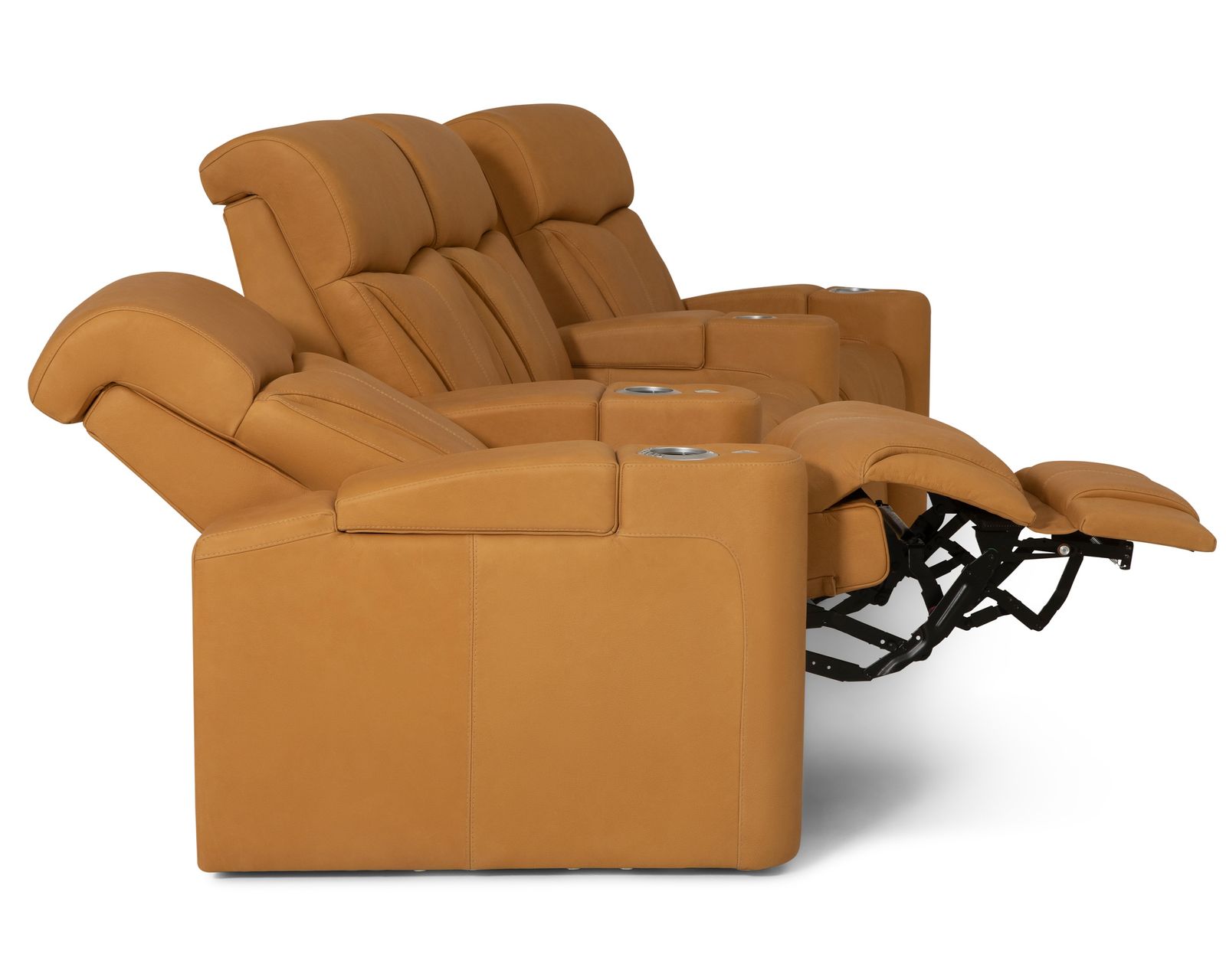 Vivid 41095 Triple Power Home Theater Sectional (+200 colors) - Layout H: Three Piece Home Theater Sectional Straight 122" Wide