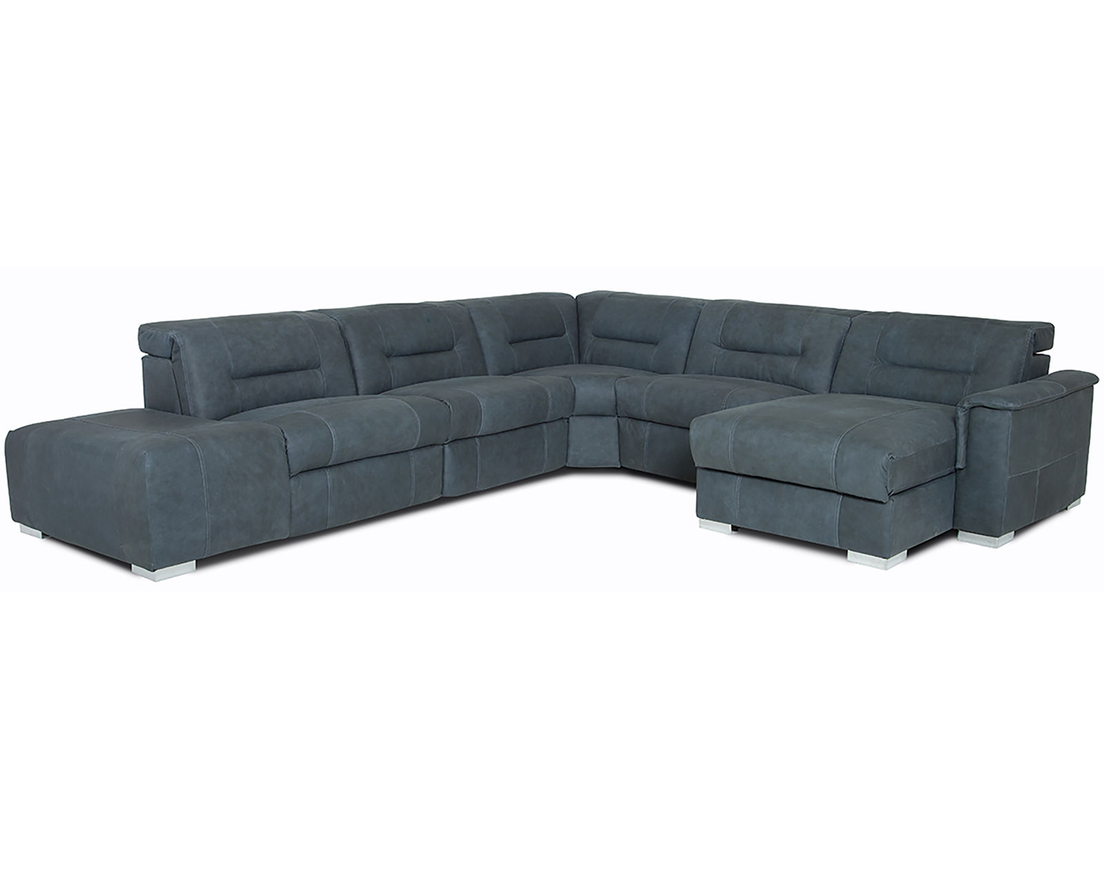 Keoni 44000 Power Headrest Power Reclining Sectional (+50 fabrics) - Layout G: Five Piece Sectional. 139" x 124" x 64"