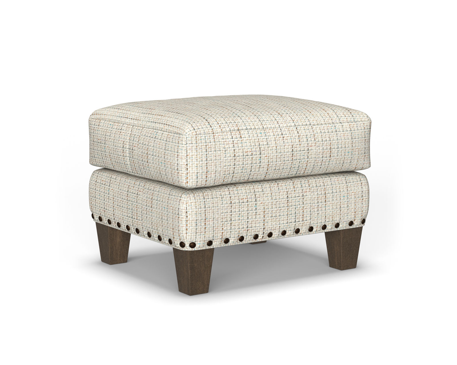 Gianna 7824 Chair (+100 fabrics) - Gianna 22" x 29" Nail Head Ottoman