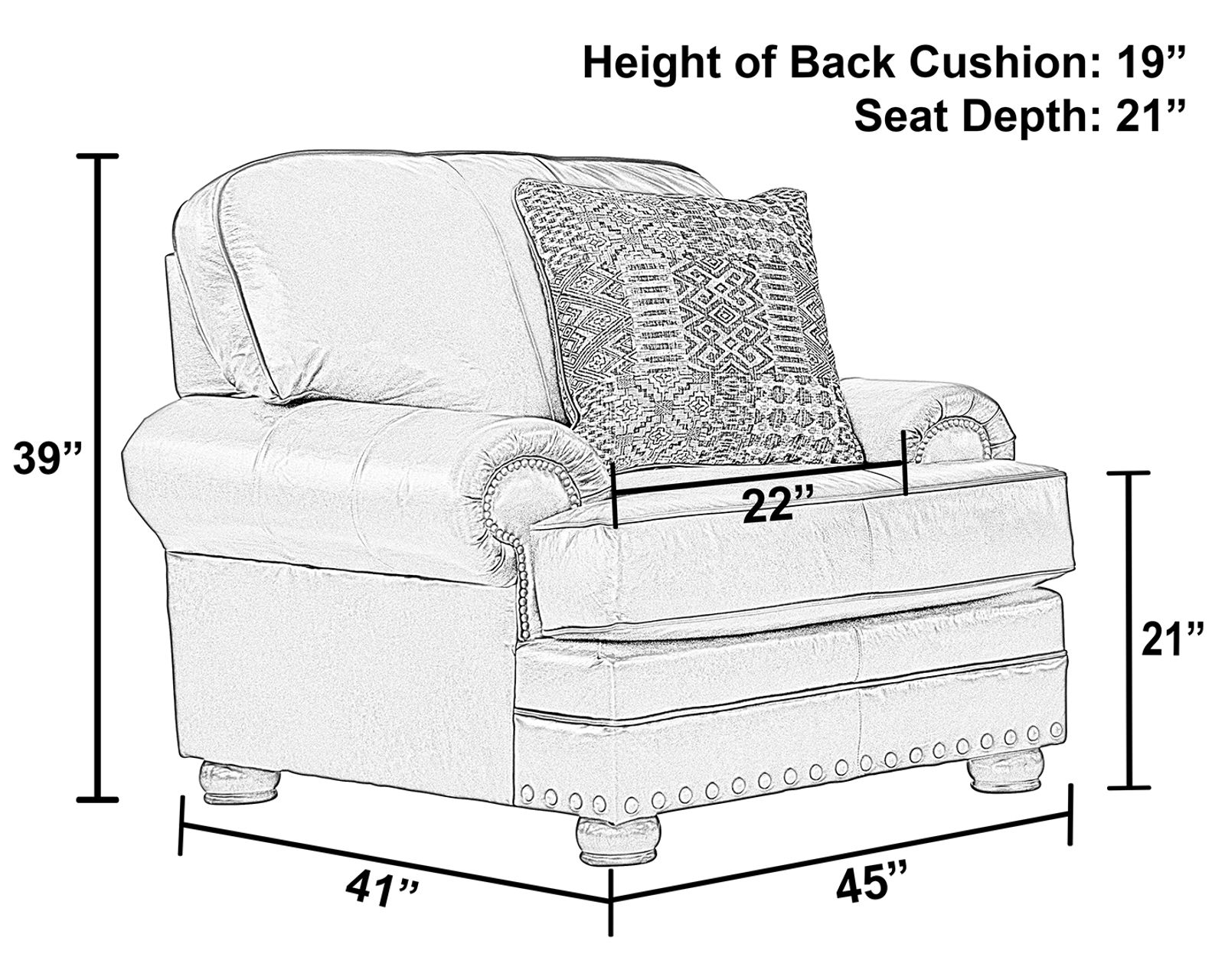 Roberto 94" Top Grain Leather Touch Sofa (Includes Pillows) In stock