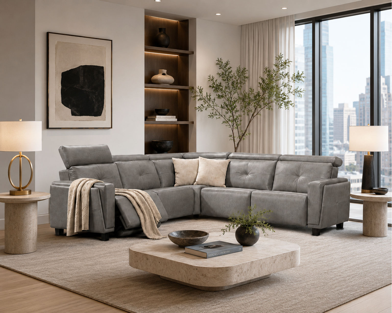 Mackenzie F090 Power Headrest Power Reclining Sectional (standard and wide seat widths) +140 leathers - Endless Custom Options. One Perfect Fit.