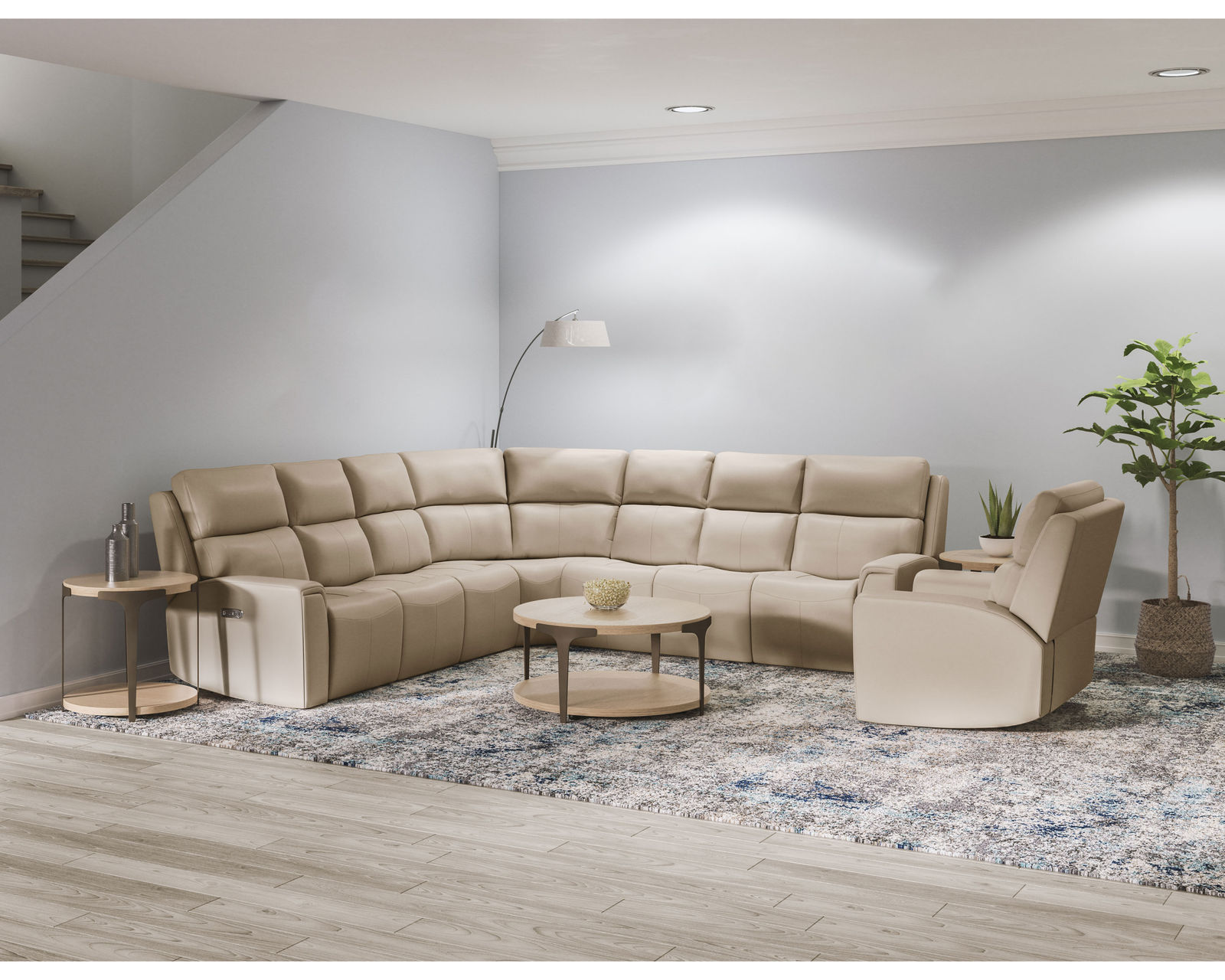 Jarvis Leather Power Reclining Sectional with Power Headrest (009-70) ZERO GRAVITY - In stock