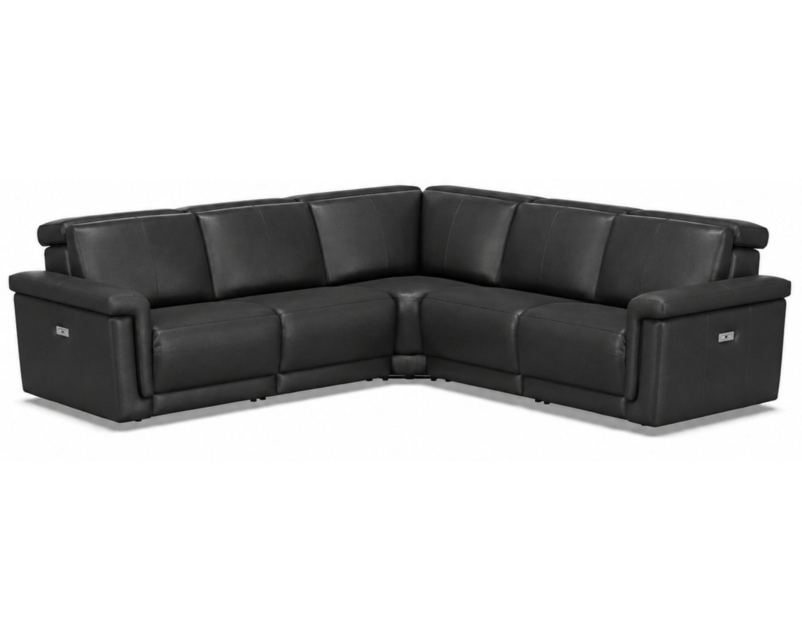 Nevin 3005 Power Headrest Power Reclining Sectional (standard and wide width) +140 leathers - Layout B: Five Piece Wide Sectional 118" x 118" (two recliners)