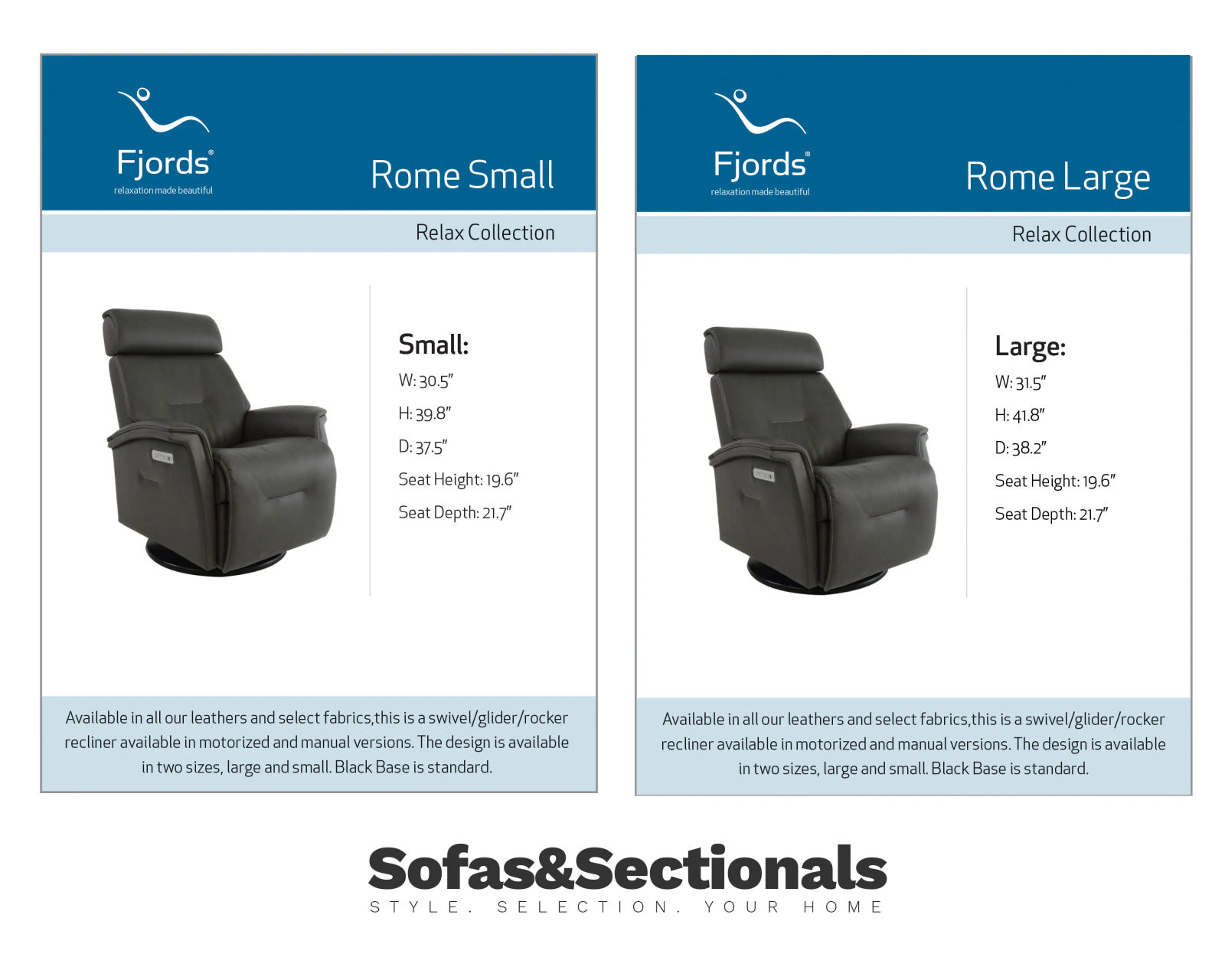 Rome 78" Leather Power Reclining Wall Saver Sofa (+38 leathers) - Two sizes available