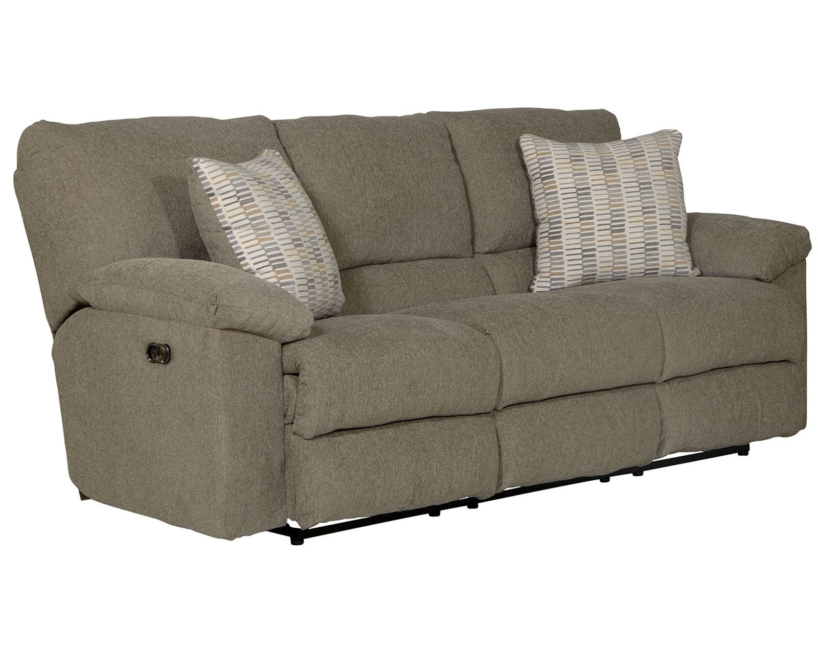 Tyler 85" Double Reclining Sofa (2 colors) - Shown in Pewter Chenille Fabric Color