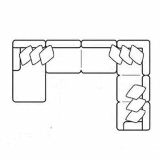 Layout F: Four Piece Sectional  64" x 146" x 106"